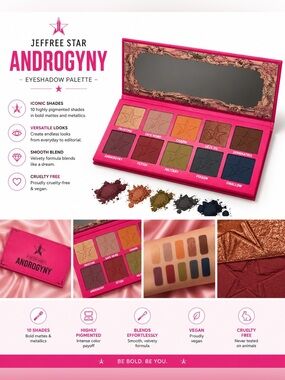 Jeffree Star Androgyny Eyeshadow Palette Hot Pink - OS